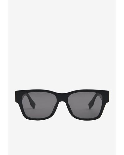 Fendi O'Lock Crystal Logo Sunglasses - Gray