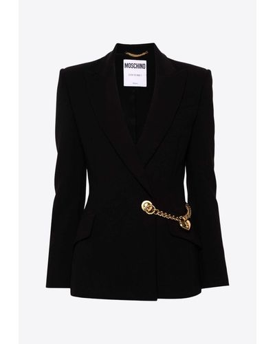 Moschino Heart Chain Tailored Blazer - Black