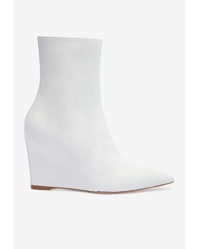 Bettina Vermillon Frankie 90 Ankle Boots - White