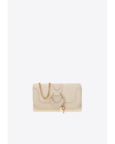 See By Chloé Hana Chain Leather Clutch - White