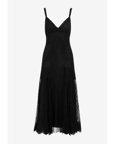 Dolce & Gabbana Maxi Sheer Lace Dress - Black
