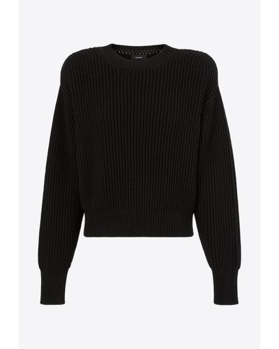 Wardrobe NYC Ribbed Knit Crewneck Sweater - Black