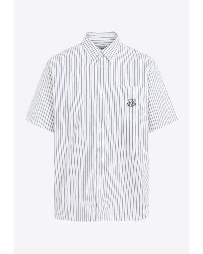 Carhartt Linus Logo-Embroidered Striped Shirt - White