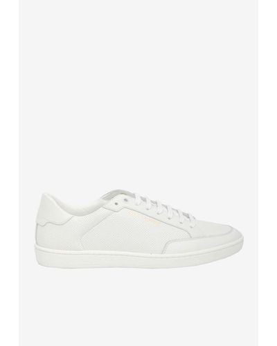 Saint Laurent Court Classic Perforated Leather Sneakers - White