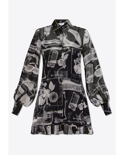 Off-White c/o Virgil Abloh X-Ray Print Mini Shirt Dress - Black