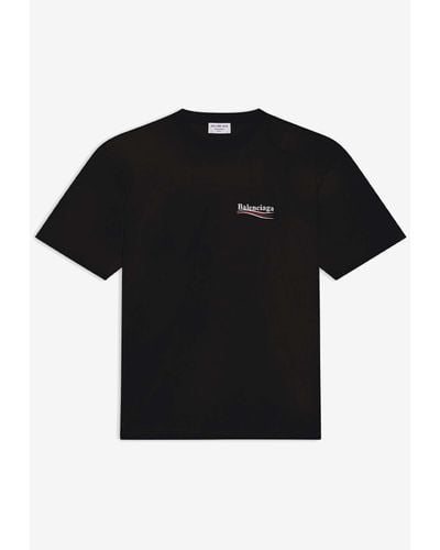 Balenciaga Large Fit Political Campaign T-Shirt - Black