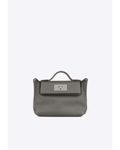 Hermès 24/24 21 Verso In Gris Meyer Evercolor And Gris Pale Swift With Palladium Hardware - Gray
