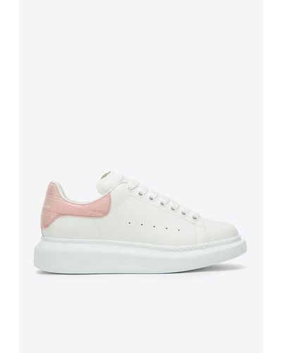 Alexander McQueen Oversized Leather Low-Top Sneakers - White