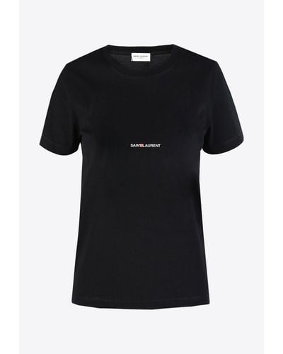 Saint Laurent Rive Gauche Logo T-Shirt - Black