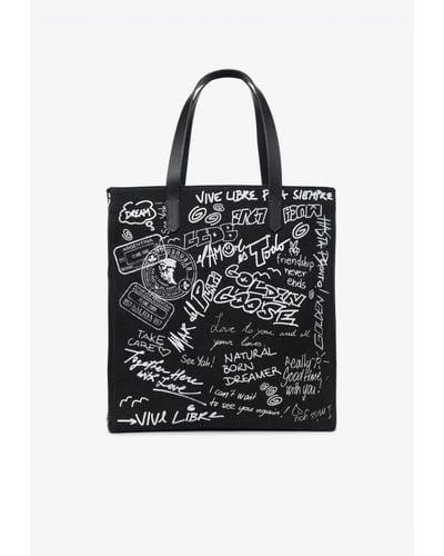 Golden Goose North-south Graffiti California Bag In Canvas Onesize in ...