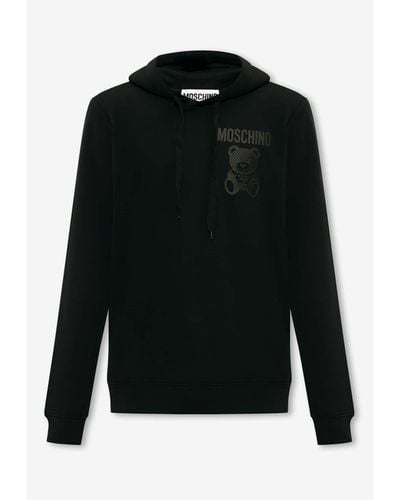 Moschino Teddy Bear Print Hooded Sweatshirt - Black