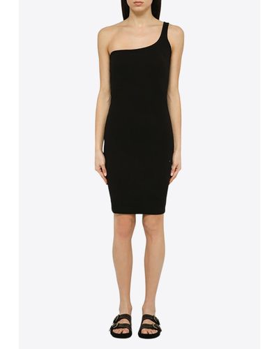Isabel Marant One-Shoulder Ribbed Dress - Black