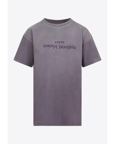 Maison Margiela Logo Short-Sleeved T-Shirt - Purple