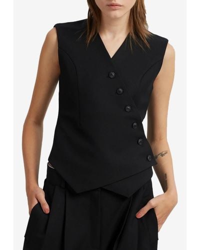 Frankie Shop Maesa Cross Tailored Vest - Black