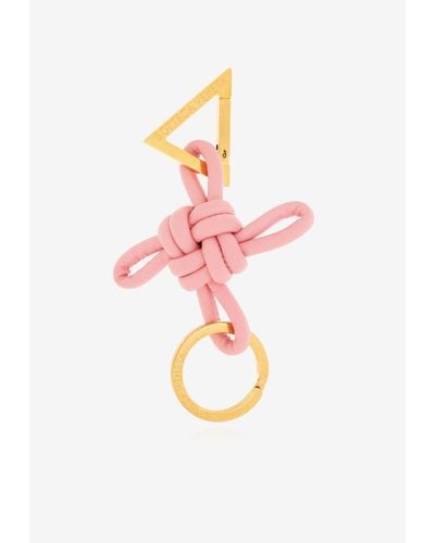 Bottega Veneta Nappa Leather Knotted Key-Ring - Pink