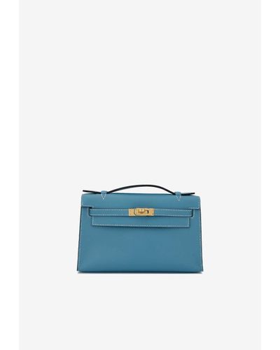 Hermès Kelly Pochette Clutch Bag - Blue