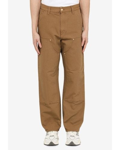 Carhartt Logo-patch Double-knee Pants - Natural