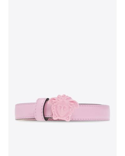 Versace Medusa Head Leather Belt - Pink