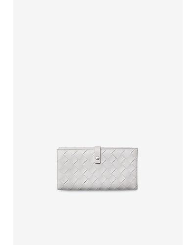 Bottega Veneta French Intrecciato Leather Wallet - White