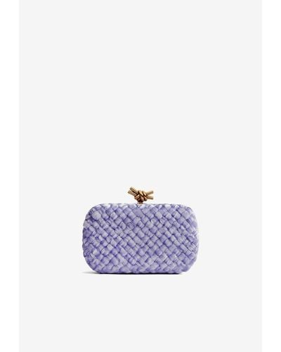 Bottega Veneta Knot Intrecciato Velvet Minaudière Clutch Bag - Purple