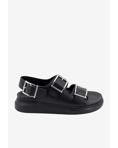 Alexander McQueen Buckled Leather Sandals - Black