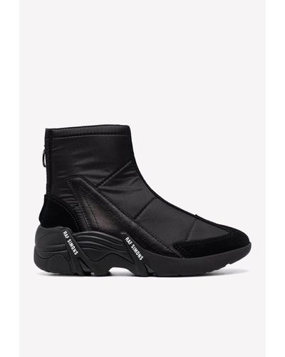 Raf Simons Cylon-22 Paneled High-top Sneakers - Black