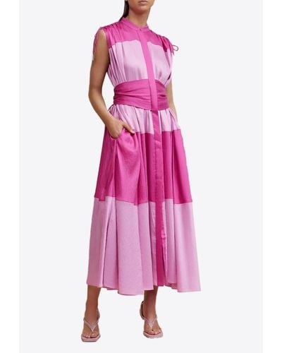 Acler Widford Two-Tone Midi Dress - Pink