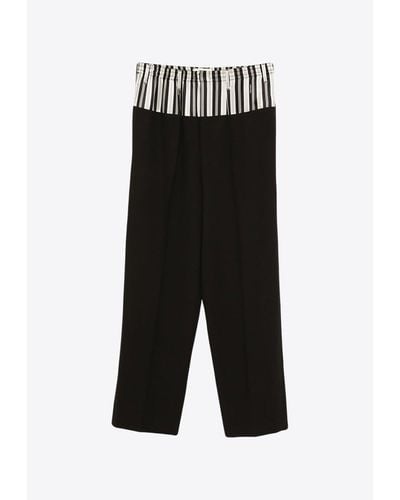 Fendi Layered Stripe Print Pants - Black