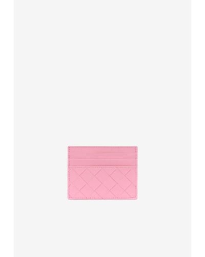 Bottega Veneta Intrecciato Leather Cardholder - Pink