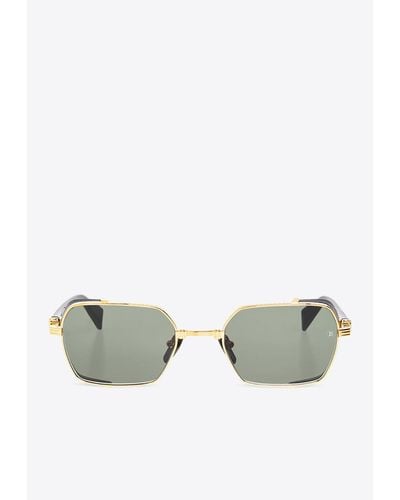 Balmain Rectangular Titanium Sunglasses - Grey