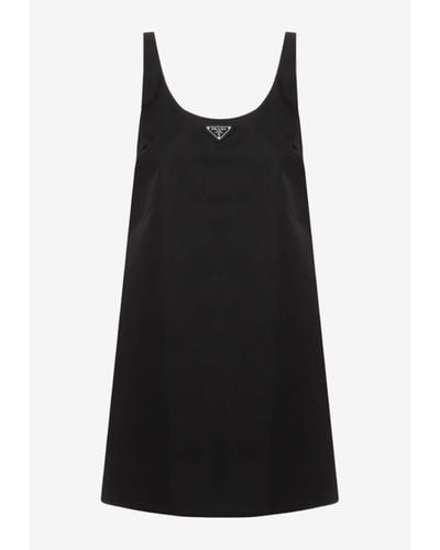 Prada Re-Nylon Mini Slip Dress - Black