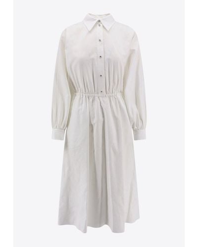 Gucci Classic Oxford Midi Dress - White