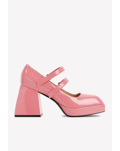 NODALETO 95 Bulla Babies Pumps In Patent Calf Leather - Pink
