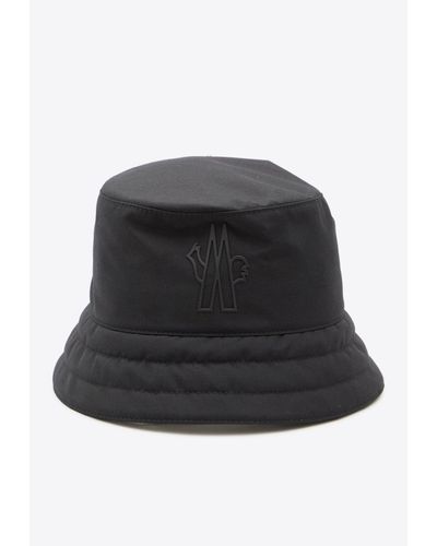 3 MONCLER GRENOBLE Logo-Embossed Quilted Bucket Hat - Black
