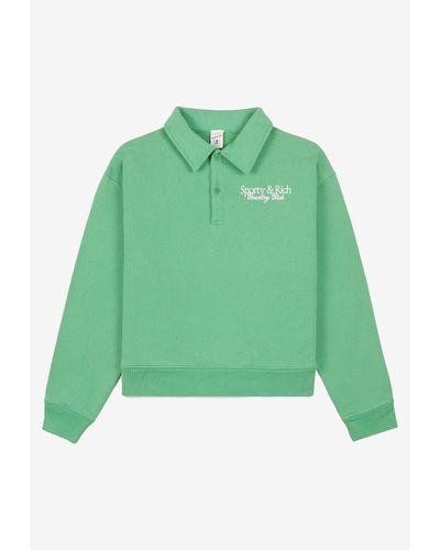 Sporty & Rich Sr Country Club Polo Sweatshirt - Green