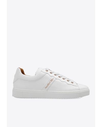 See By Chloé Logo Low-Top Leather Trainers - White