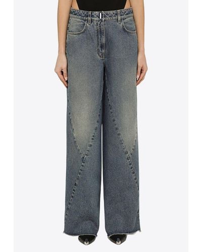 Givenchy Washed Wide-Leg Jeans - Blue