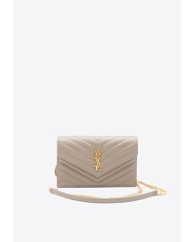 Saint Laurent Cassandre Envelope Shoulder Bag - White