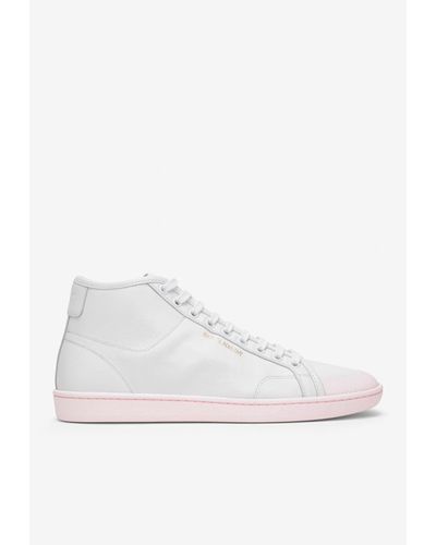 Saint Laurent Court Classic Sl/39 High-top Leather Sneakers - White
