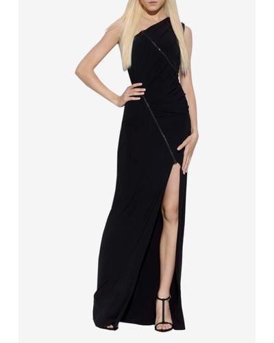 Tom Ford One-Shoulder Ruched Gown - Blue
