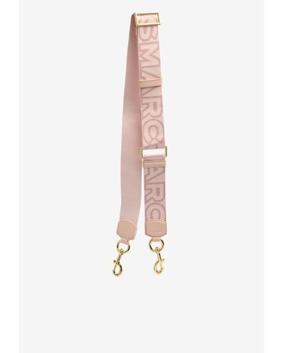 Marc Jacobs The Outline Logo Webbing Strap - White