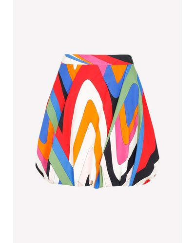Emilio Pucci Abstract Print Mini Skirt - Red