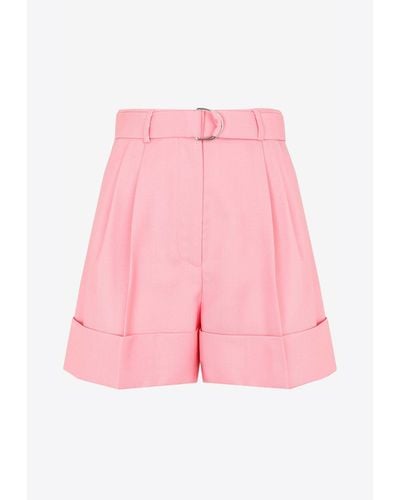Miu Miu Levantine Wool Tailored Shorts - Pink