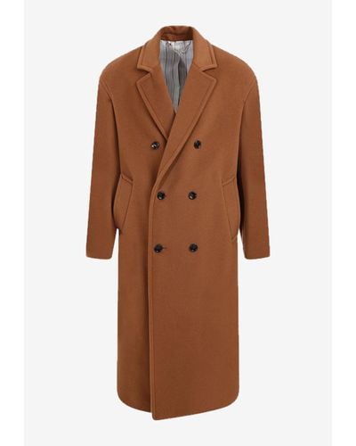 Gucci Double-breasted Wool Coat - Brown