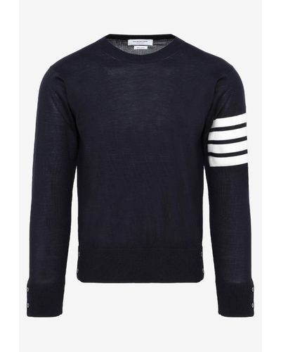 Thom Browne 4-Bar Stripe Wool Sweater - Blue