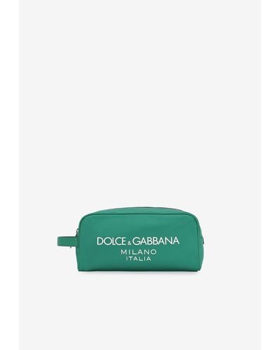 Dolce & Gabbana Milano Logo Wash Bag - Green
