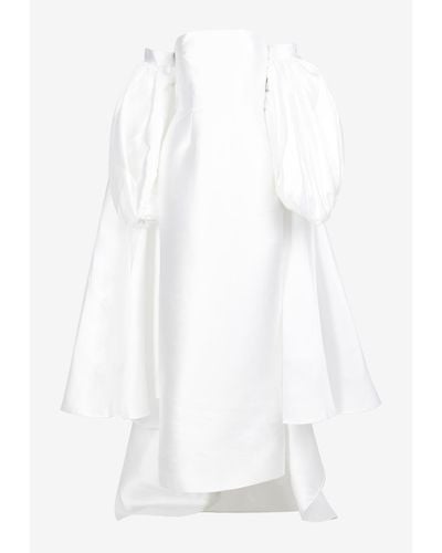 Solace London Lea Puff-Sleeved Gown - White
