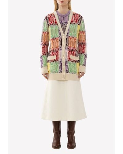 Chloé Colorblock Knitted Cardigan - Natural