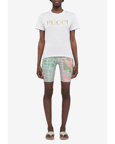 Emilio Pucci Africana Logo Print T-Shirt - White
