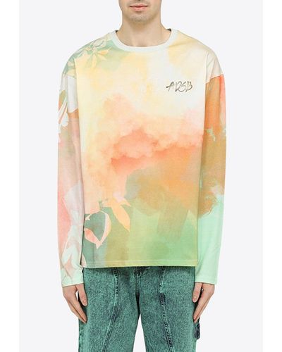 ANDERSSON BELL Long-sleeved Watercolor T-shirt - Green